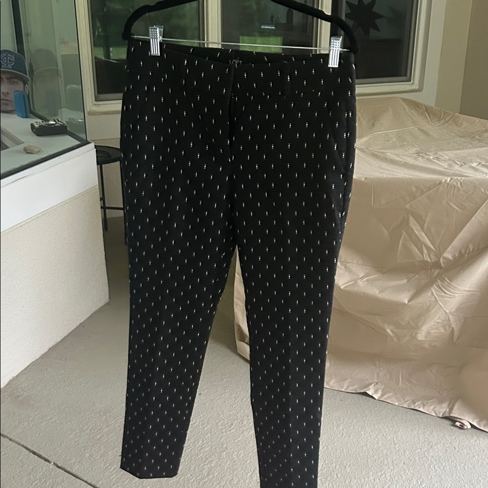 LOFT Men's Black Patterned Dress Pants